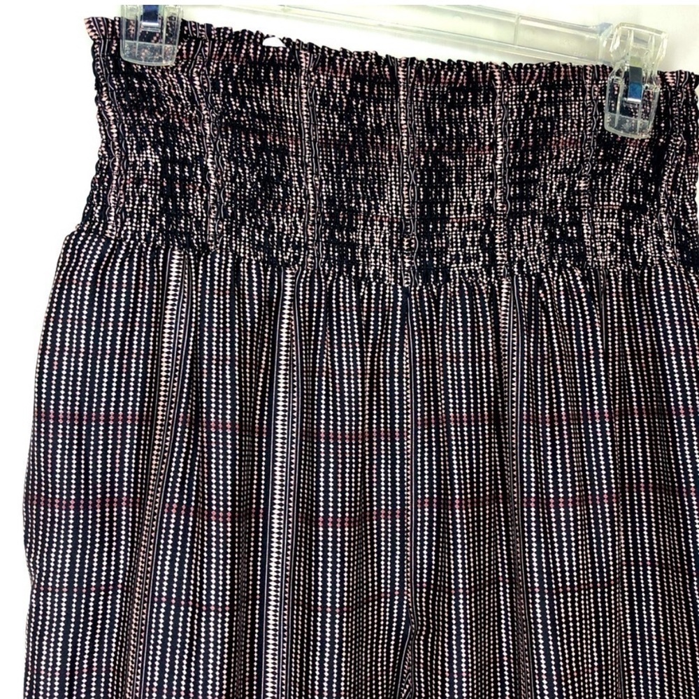 Hatch wide smocked waist jogger maternity pants Chambray pink/black pants size 0